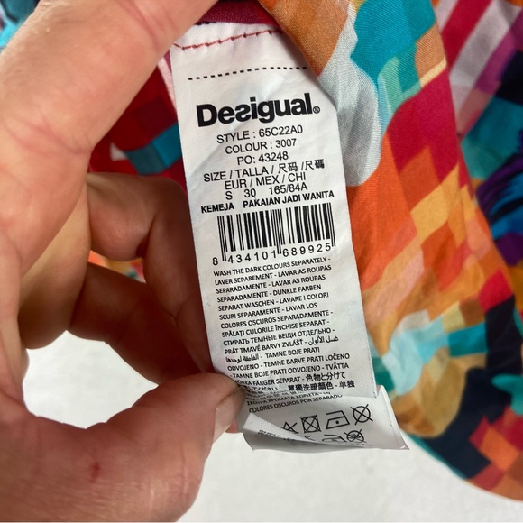 Desigual Women's Begona multicolor Woven Long Sleeve Shirt - Picture 10 of 10